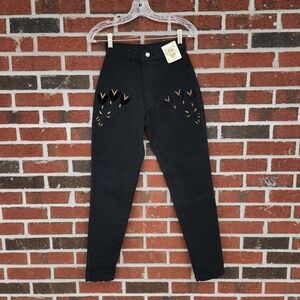 NWT Watch LA Juniors Black High-Rise Embroidered Jeans — Size 5/6